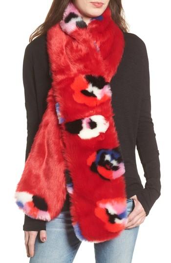 Women's Heurueh Floral Faux Fur Stole