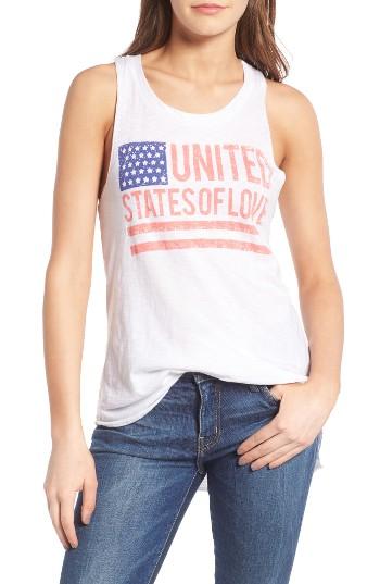 Women's Sundry U.s. Of Love Tank - White