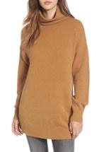 Women's Bp. Boucle Turtleneck Tunic Sweater, Size - Brown