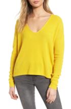 Women's Bp. Textured Stitch V-neck Pullover, Size - Yellow