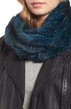 Women's Jocelyn Genuine Rabbit Fur Infinity Scarf, Size - Blue/green