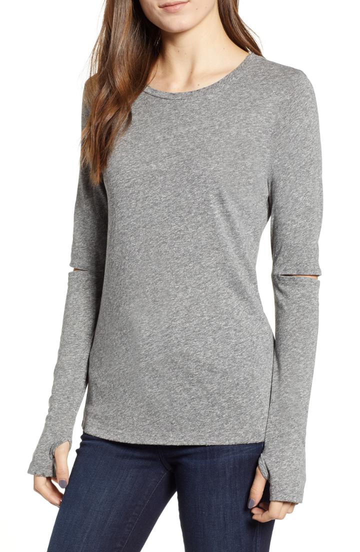 Women's N:philanthropy Sleeve Cutout Heathered Top