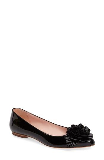 Women's Kate Spade New York Ellie Pointy Toe Flat .5 M - Black