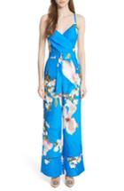 Women's Ted Baker London Harmony Wrap Front Floral Jumpsuit - Blue