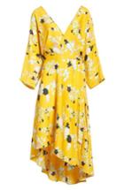 Women's Diane Von Furstenberg Silk Asymmetrical Wrap Dress - Yellow