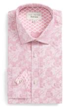 Men's Ted Baker London Orlov Trim Fit Floral Dress Shirt 32/33 - Pink