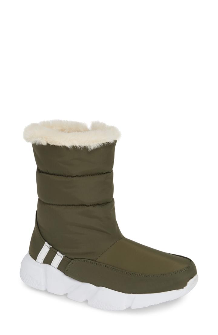 Women's Steve Madden Snowday Faux Fur Lined Boot .5 M - Green