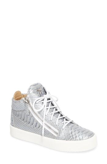 Women's Giuseppe Zanotti May London Mid Top Sneaker M - Grey