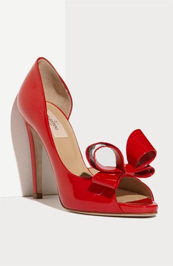 Valentino Couture Bow D'orsay Pump Red Patent
