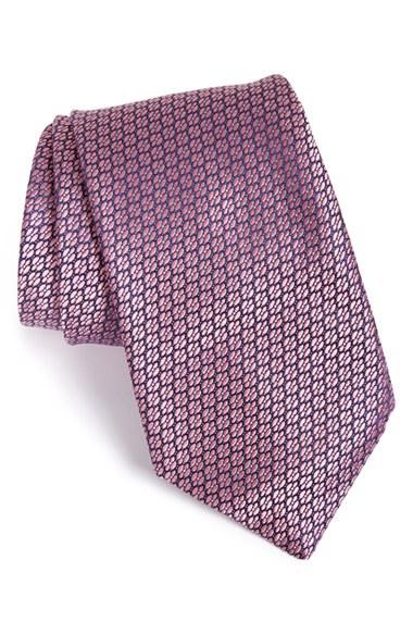 Men's Ermenegildo Zegna Floral Silk Tie, Size - Pink