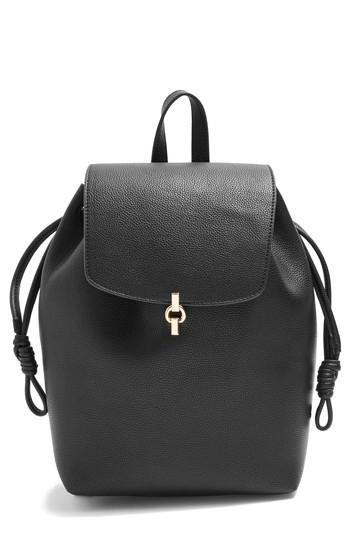 Topshop Lucy Metal Tab Backpack - Black