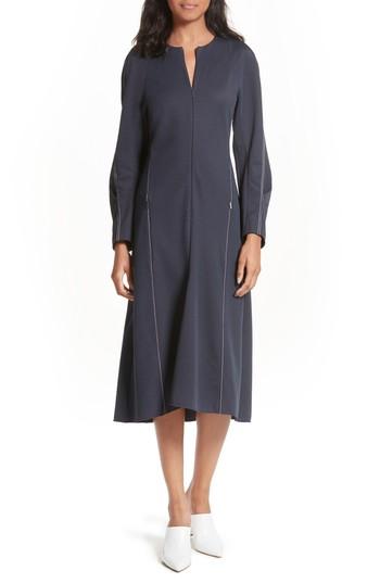 Women's Tibi Sculpted Stretch Twill Midi Dress - Blue