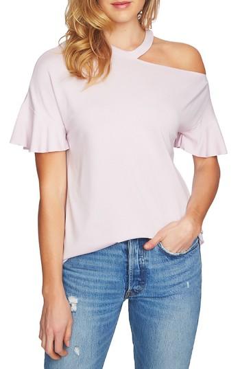 Women's 1.state Ruffle Cutout Tee, Size - Pink