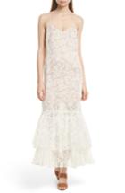 Women's Tracy Reese Floral Burnout Silk Maxi Slipdress - White