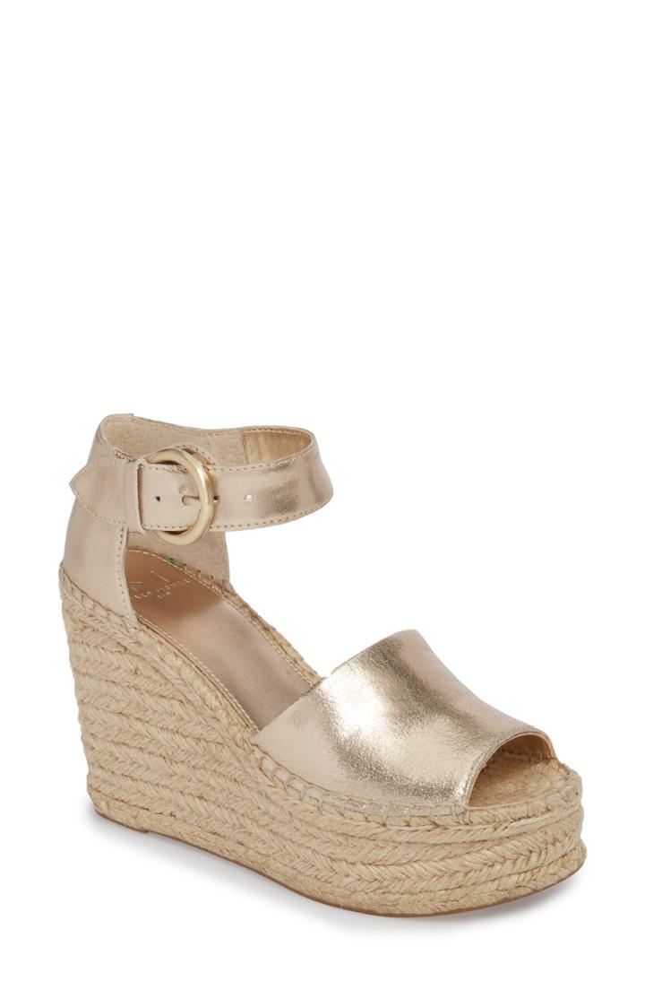 Women's Marc Fisher Ltd Alida Espadrille Platform Wedge .5 M - Metallic