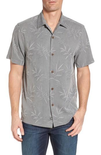 Men's Tommy Bahama Luau Floral Silk Shirt - Grey