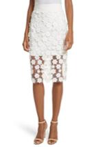 Women's Milly Floral Applique Skirt - White