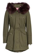 Women's Catherine Catherine Malandrino Parka With Removable Faux Fur Trim