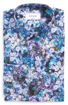 Men's Eton Super Slim Fit Floral Print Dress Shirt - Blue