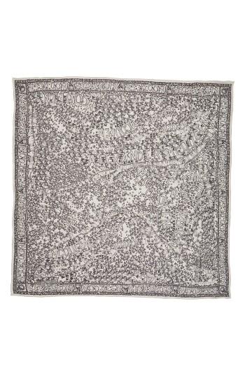 Women's Alexander Mcqueen Stud Print Silk Scarf, Size - Ivory
