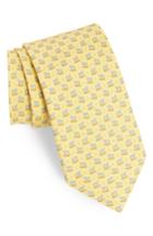 Men's Salvatore Ferragamo Eletta Print Silk Tie, Size - Yellow