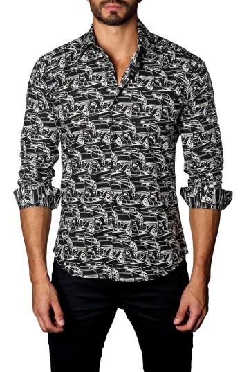 Men's Jared Lang Trim Fit Sedans Sport Shirt - Black