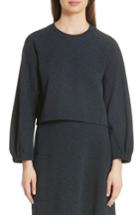 Women's Tibi Eclipse Crop Pique Sweatshirt, Size - Blue