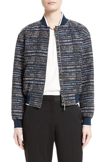 Women's Grey Jason Wu Tweed Bomber Jacket