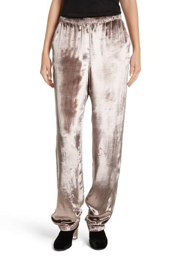 Women's Rag & Bone Crushed Velvet Track Pants - Pink