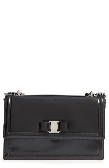 Salvatore Ferragamo Medium Ginny Patent Leather Shoulder Bag -