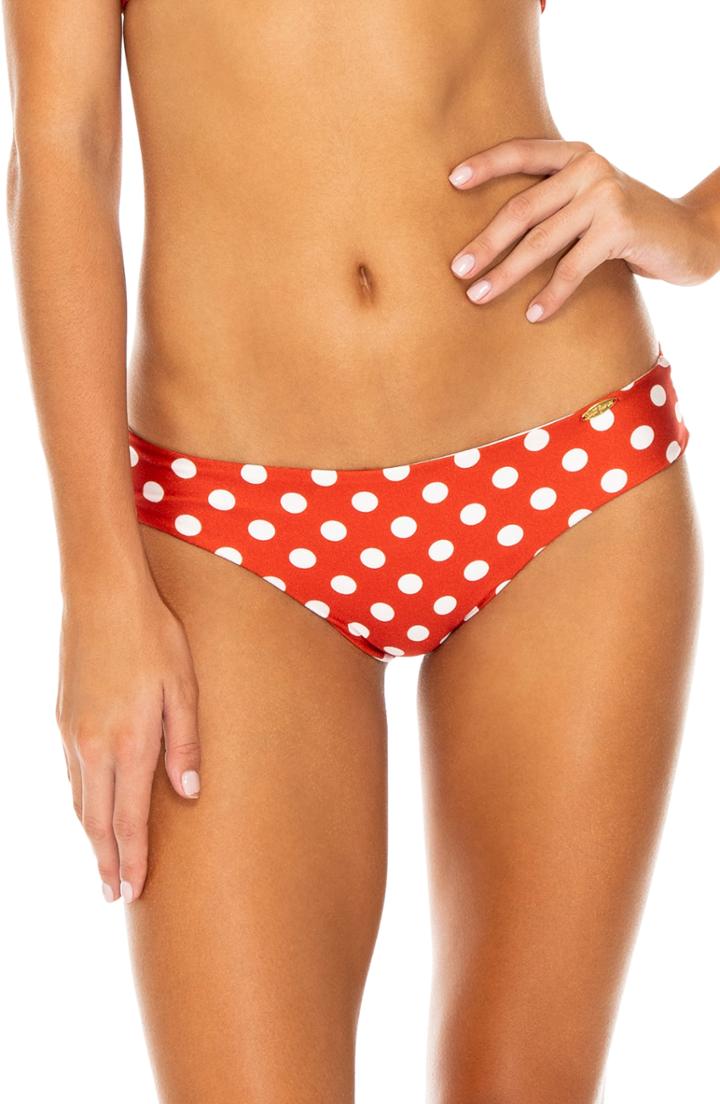 Women's Luli Fama Ruched Back Bikini Bottoms - Red