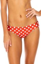Women's Luli Fama Ruched Back Bikini Bottoms - Red