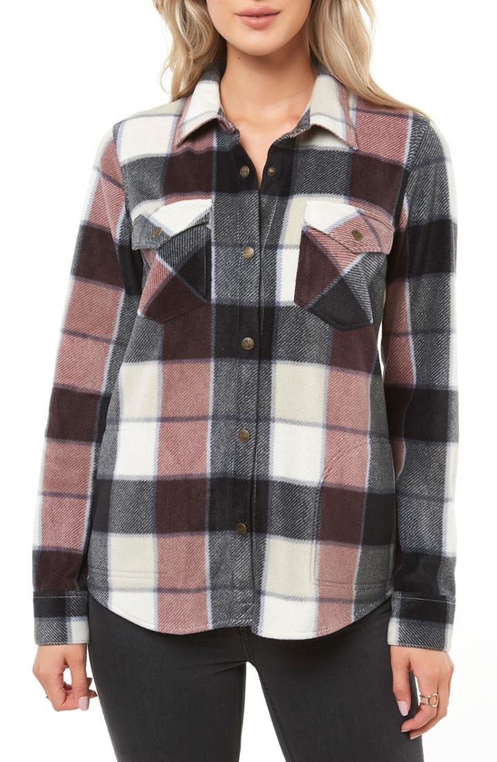 Women's O'neill Zuma Plaid Fleece Flannel Shirt