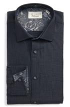Men's Ted Baker London Endurance Trim Fit Dot Dress Shirt .5 - 32/33 - Blue