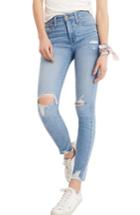 Women's Madewell Curvy High Waist Distressed Hem Skinny Jeans - Blue