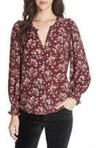 Women's Rebecca Taylor Tilda Silk Floral Top - Burgundy