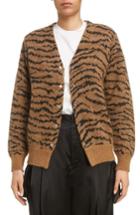 Women's Toga Tiger Jacquard Knit Button Cardigan Us / 40 Fr - Beige