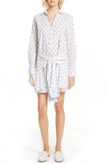 Women's Derek Lam 10 Crosby Tie Waist Shirtdress - White