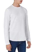 Men's Topman Waffle Knit Long Sleeve T-shirt - White