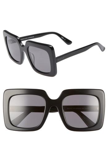 Women's Diff Sasha 53mm Polarized Sunglasses - Black/ Grey
