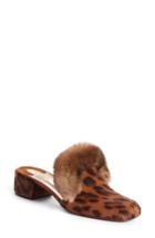 Women's Christian Louboutin Boudiva Genuine Rabbit Fur Trim Mule