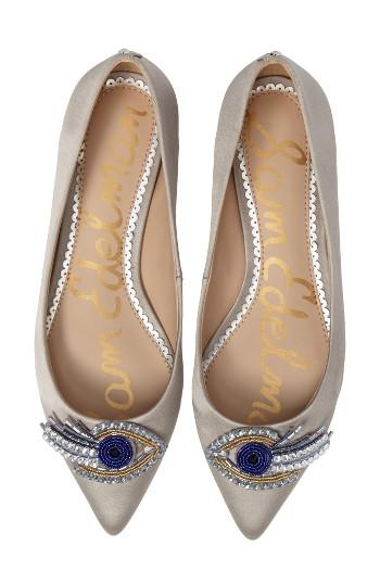 Women's Sam Edelman Rafaella Pointy Toe Ballet Flat .5 M - Grey