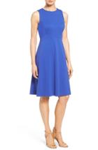 Women's Classiques Entier Sleeveless Interlock Fit & Flare Dress - Blue