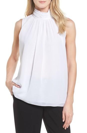 Women's Vince Camuto Ruffle Neck Blouse - White