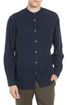 Men's French Connection Double Gingham Shirt, Size - Black