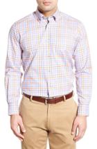 Men's David Donahue Regular Fit Plaid Sport Shirt - Orange