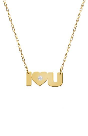 Women's Jane Basch Designs I Heart U Diamond Pendant Necklace (nordstrom Exclusive)