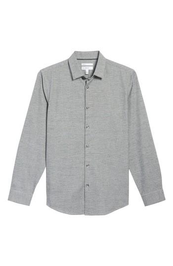 Men's Calibrate Flannel Sport Shirt, Size - Grey