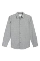 Men's Calibrate Flannel Sport Shirt, Size - Grey