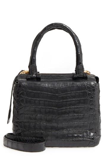Nancy Gonzalez Small Cube Genuine Crocodile Crossbody Bag - Black